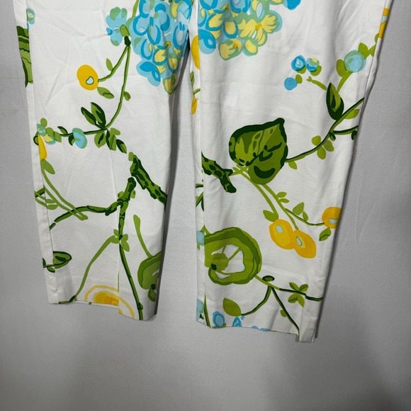 J McLaughlin Women's Size 12 Floral Print Straight Leg Cropped Pants - Picture 4 of 7